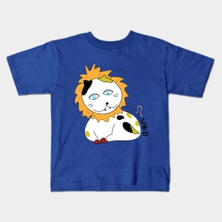 Leo zodiac funny cat Kids T-Shirt